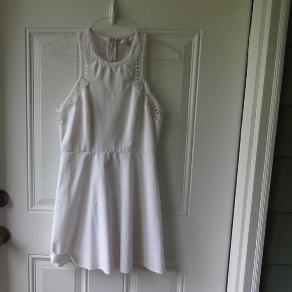 American Eagle Outfitters white cotton sundress size 4, a line sleeveless lined - Picture 1 of 13